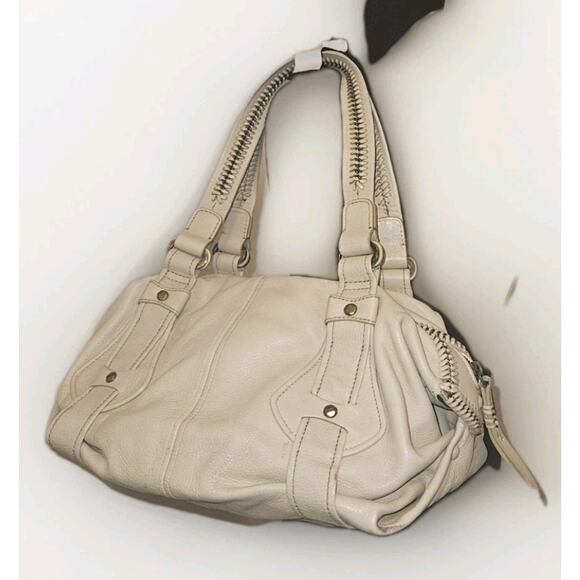 Cole Haan Leather Satchel Handbag Cream 15x8 - Picture 2 of 13